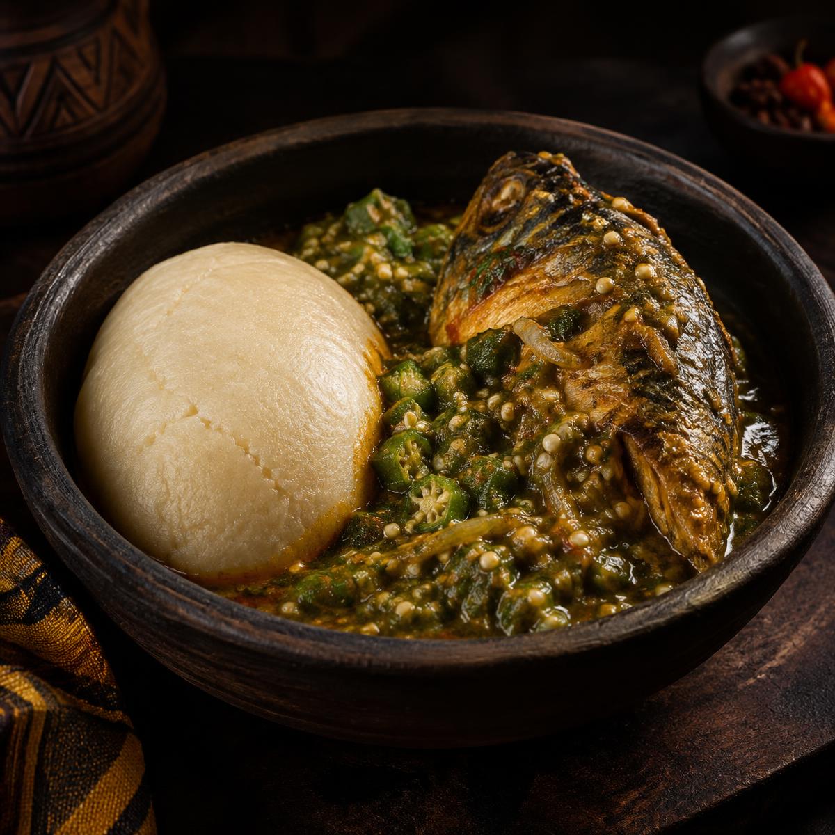 Banku & Okro Stew